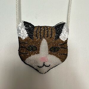 VINTAGE Sequin Cat Mini Bag